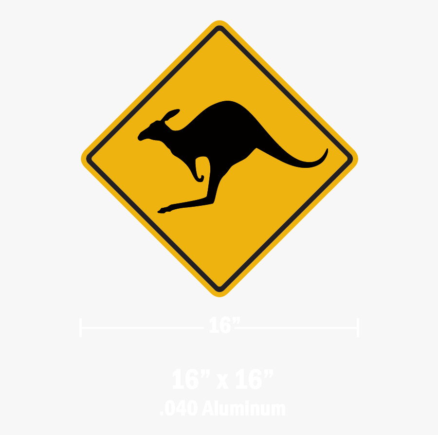 Kangaroo Crossing Sign $25 - Kangaroo Sign, Transparent Clipart