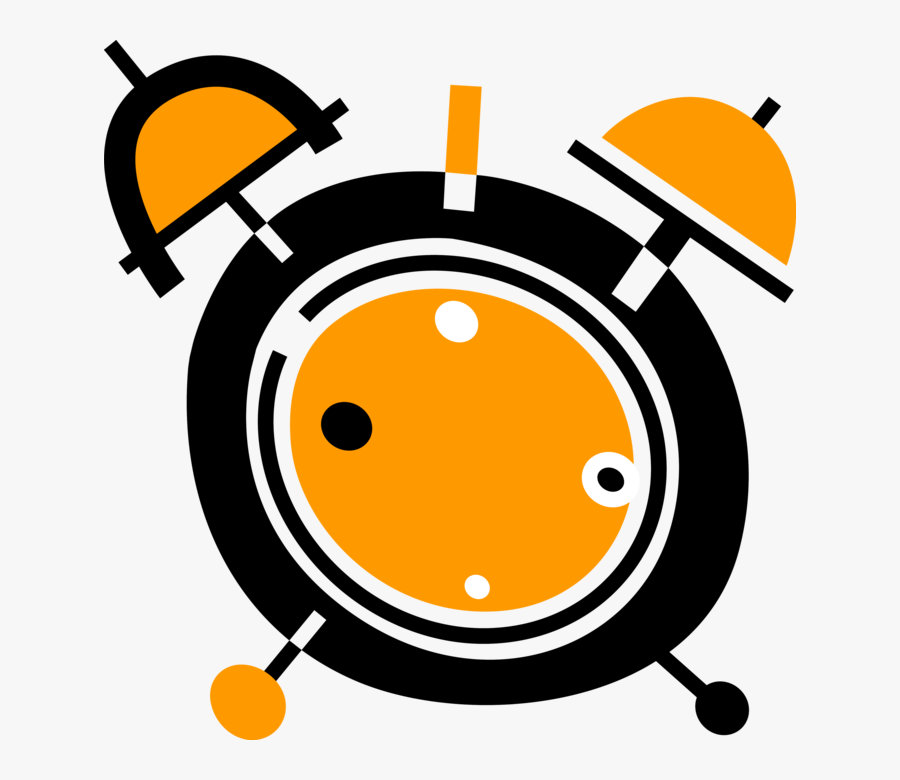 Vector Illustration Of Alarm Clock Ringing Its Morning, Transparent Clipart
