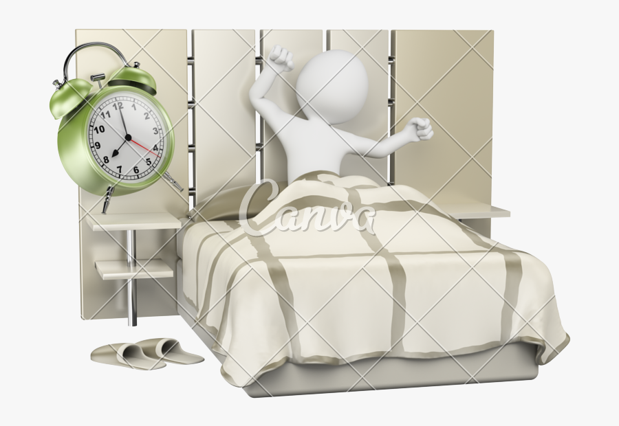 Morning Clipart Morning Clock - Wake Up 3d White Man, Transparent Clipart