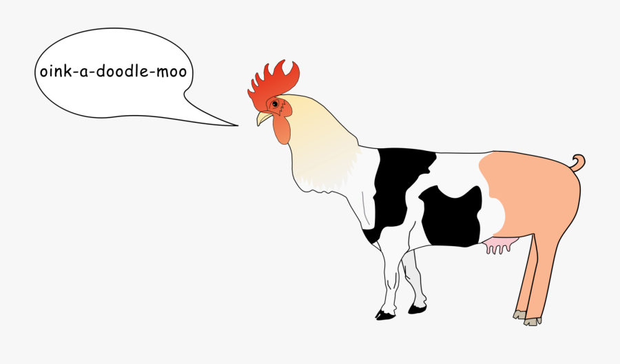 Transparent Cow Pig Chicken Clipart - Rooster, Transparent Clipart