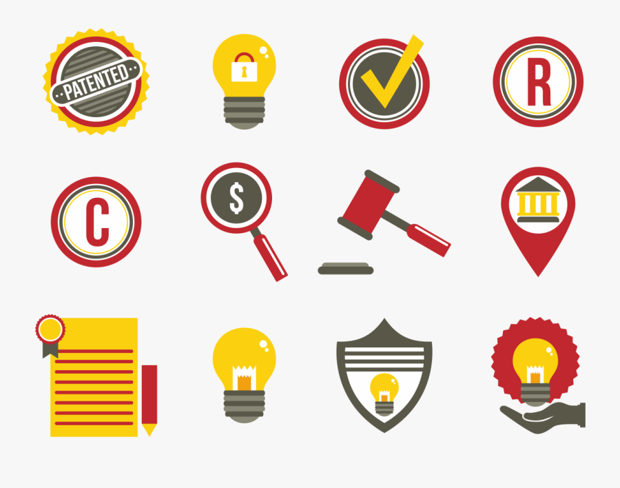 Patent Idea Protection Flat Icons - Vetor Patente Png, Transparent Clipart