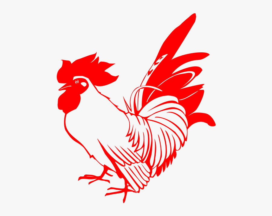 Rooster, Chicken, Red, Poultry, Stamp, New Year"s Card - 5 Idioms About Chicken, Transparent Clipart