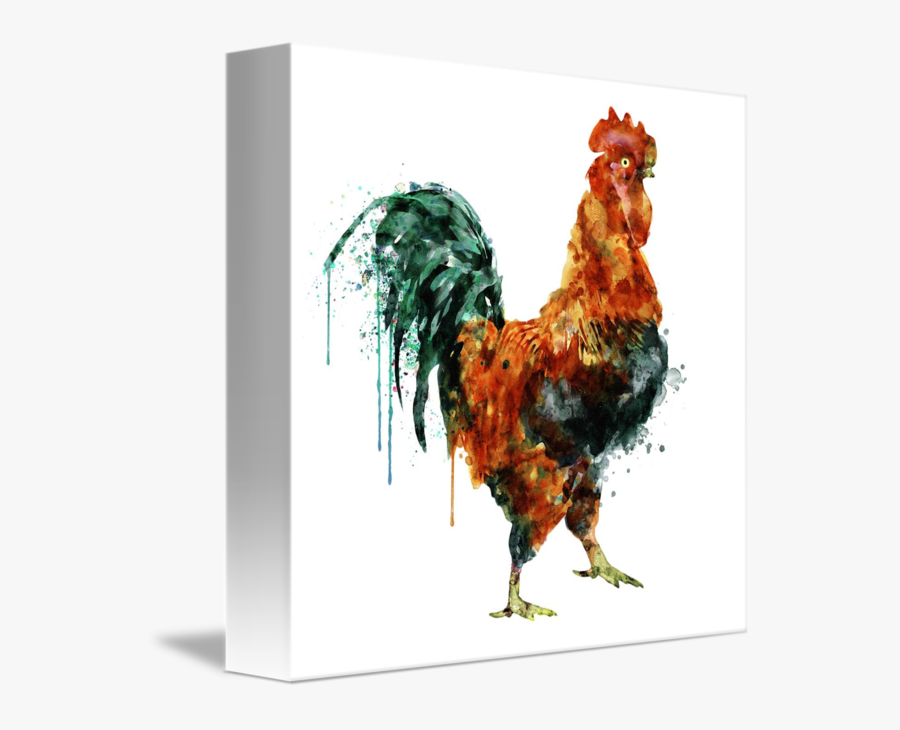 Clip Art Painting By Marian Voicu - Rooster Watercolor Paintings, Transparent Clipart
