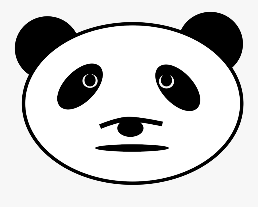 Transparent Bear Head Clipart Black And White - Gambar Kepala Panda Animasi, Transparent Clipart