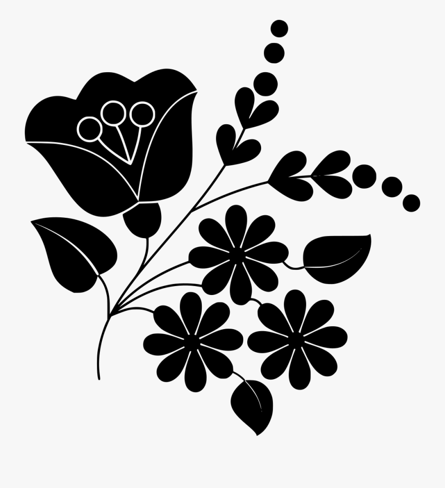 Clip Art Svg Folk Traditional Floral - Floüer Ornament Png, Transparent Clipart