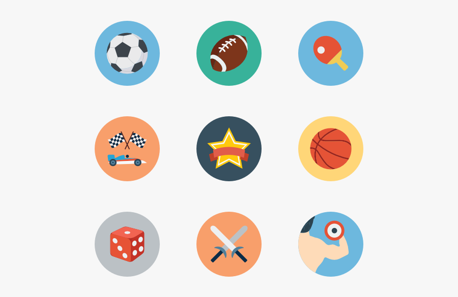 Sports Icons Free - Basketball Badminton Soccer Icon Png, Transparent Clipart