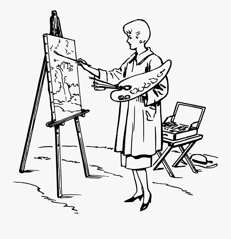 Clipart - Drawing Of A Person Painting, Transparent Clipart