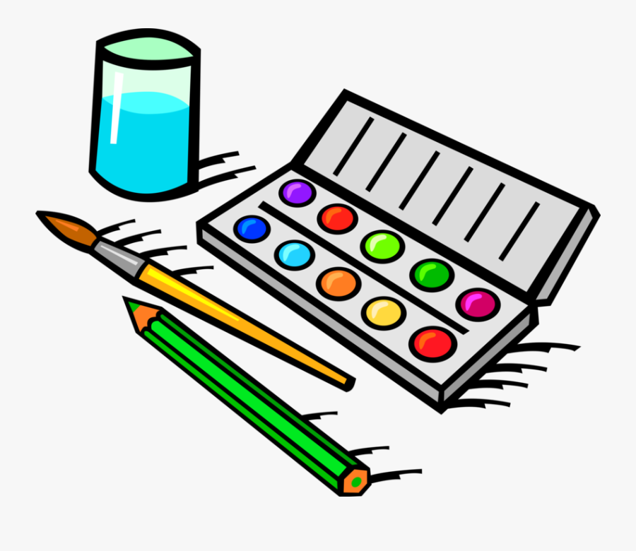 Vector Illustration Of Visual Arts Watercolor Paint - Watercolor Paint Brush Clipart, Transparent Clipart