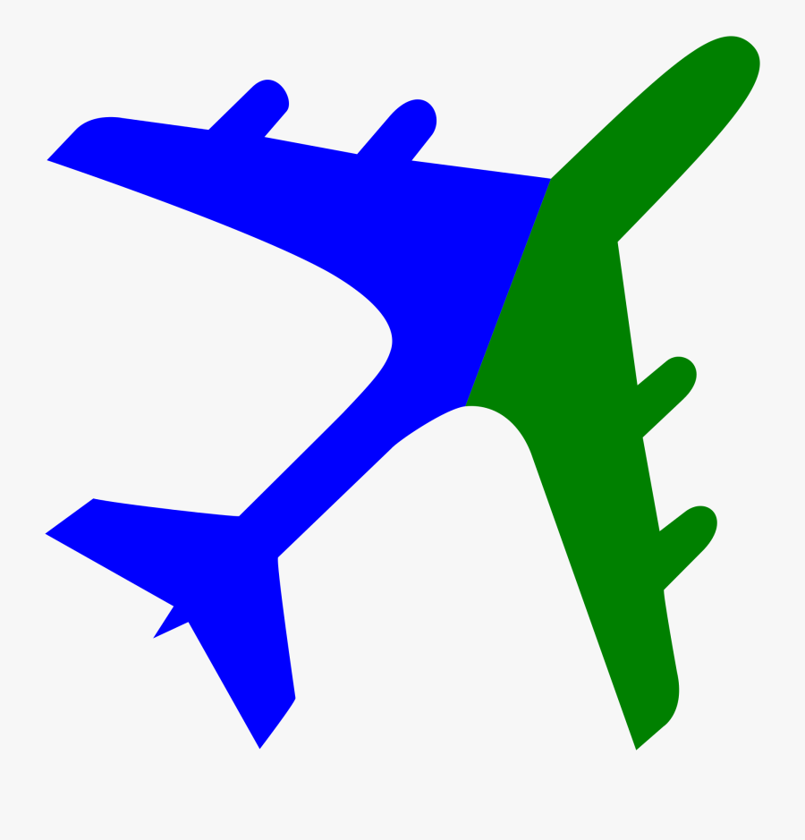 Fileairplane Silhouette Blue Green - Airplane Silhouette, Transparent Clipart