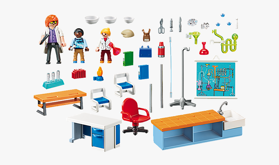 Playmobil Chemieunterricht, Transparent Clipart