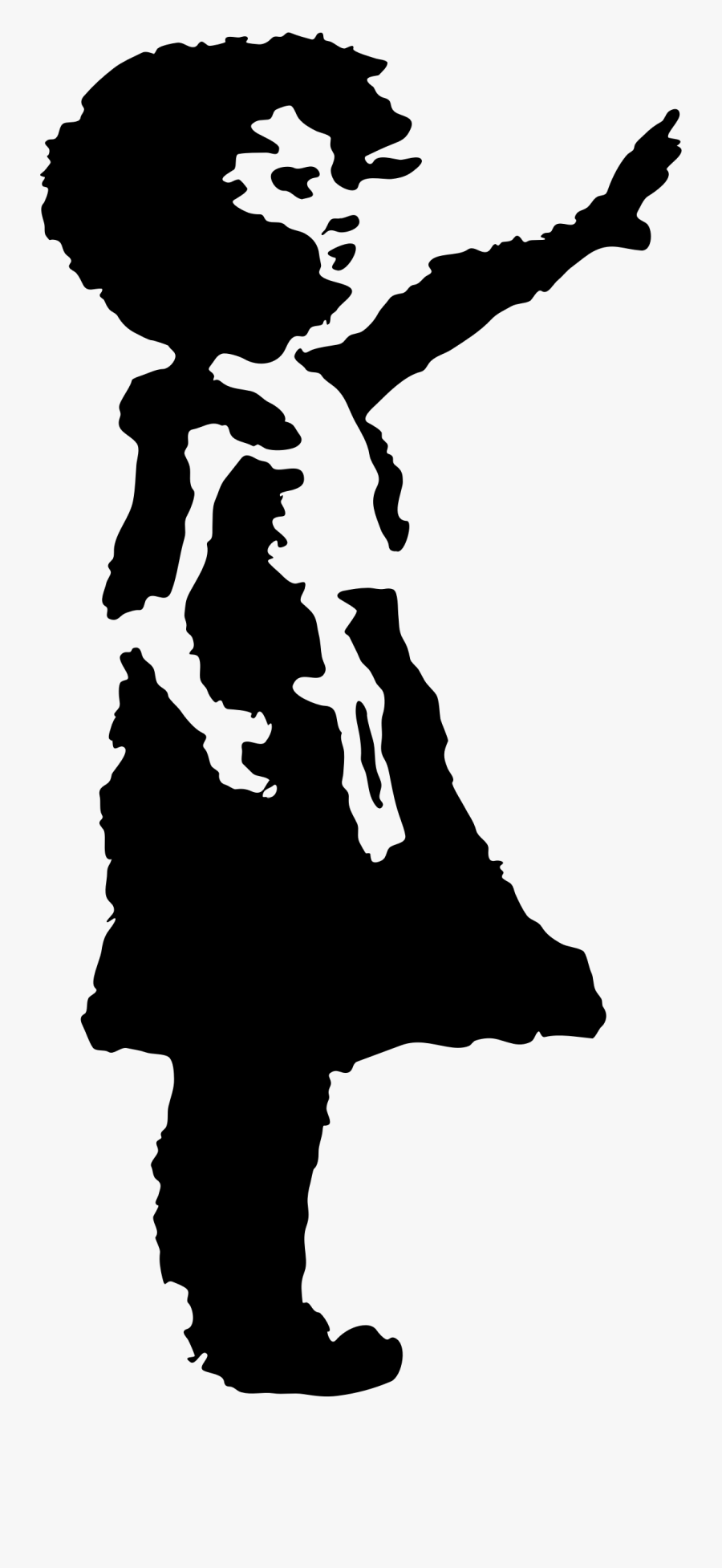 Little Girl Silhouette Clip - Silhouette Kid, Transparent Clipart