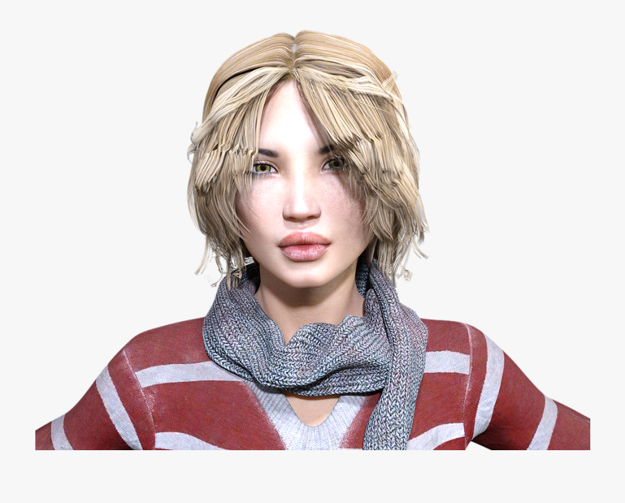 Clip Art Gorgeous Young Woman - Blond, Transparent Clipart