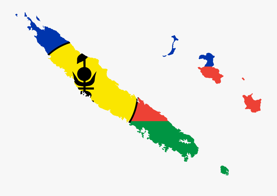 New Caledonia Flag Map, Transparent Clipart