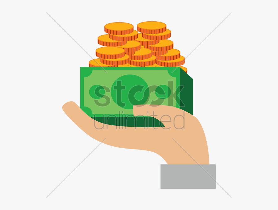 Hand Holding Money Vector Image - Illustration, Transparent Clipart