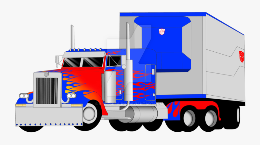 Picture Black And White Trucks Drawing Optimus Prime - Optimus Prime Truck Png, Transparent Clipart