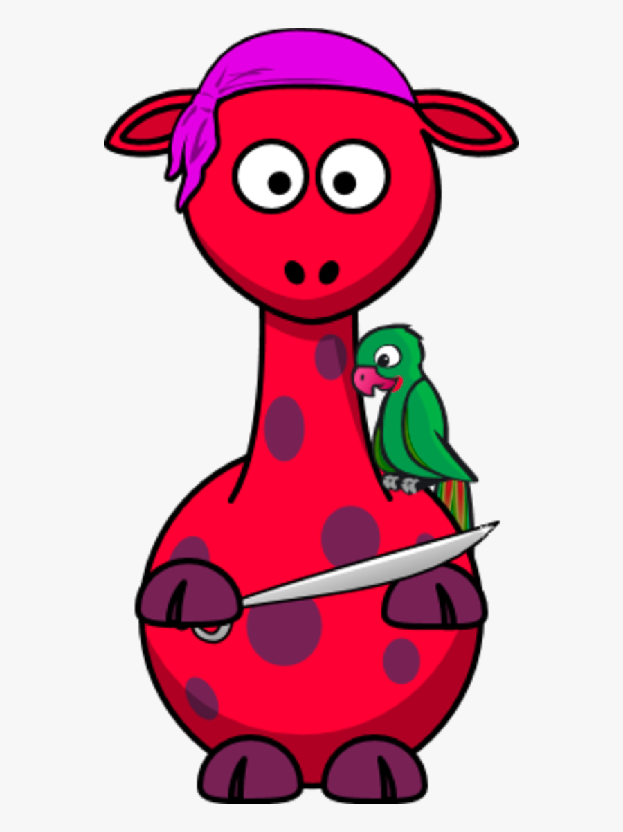 Pirate Sword Giraffe - Red Giraffe Cartoon Transparent, Transparent Clipart
