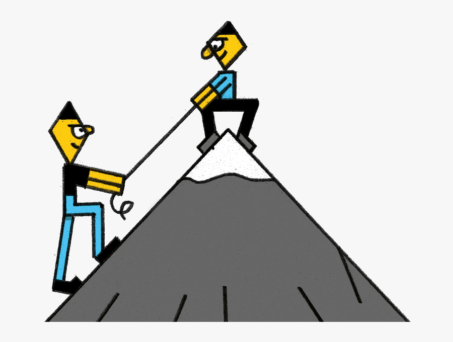 Someone Helping Someonelse Climb A Mountain - Help Climbing Clipart Mountain, Transparent Clipart
