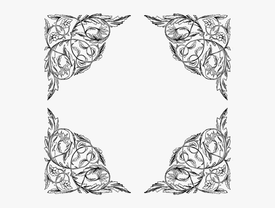 Banner Black And White Download Frames And Borders - Corner Victorian Lace Border, Transparent Clipart