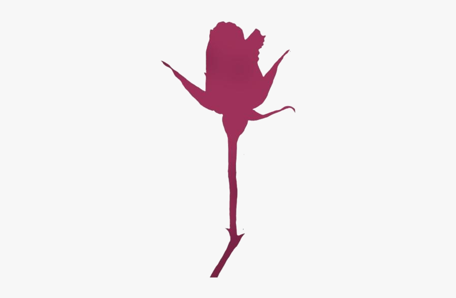 Pink Rosebud Art Png Clipart Free Download - Silhouette, Transparent Clipart