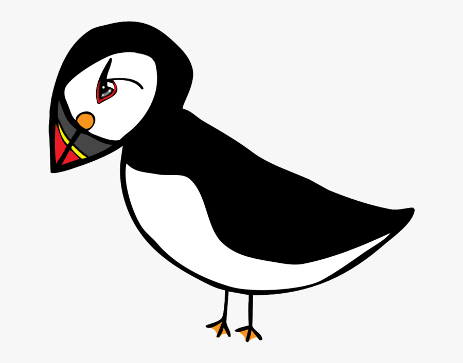 Cartoon Puffins - Black And White Puffin Clipart, Transparent Clipart