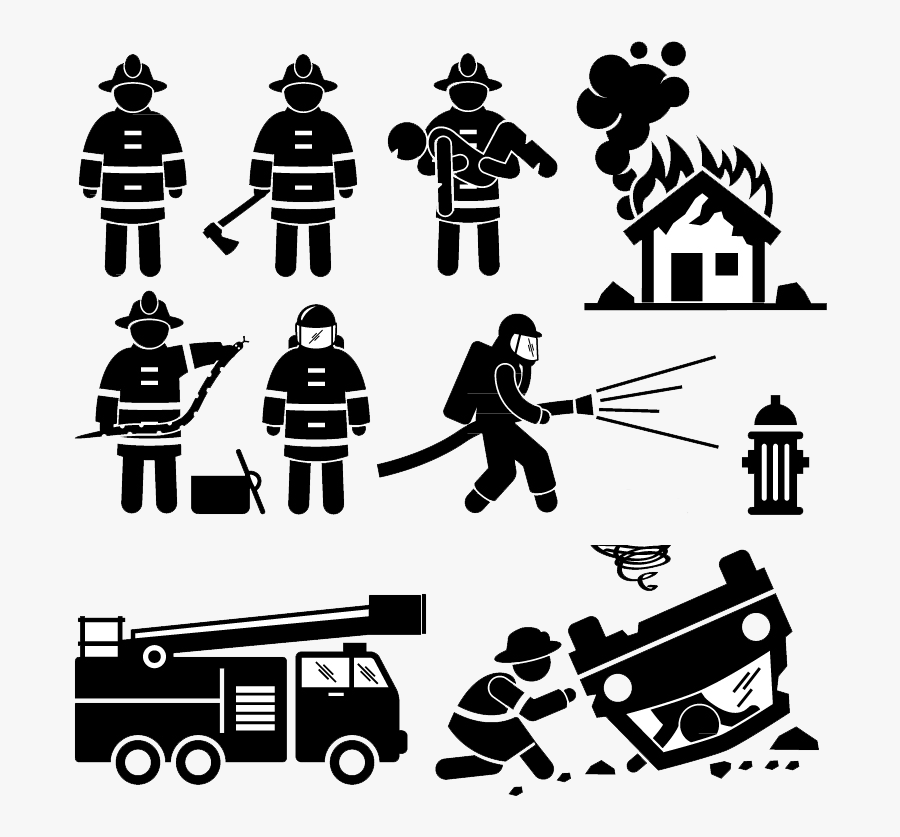 Firefighter Png Download - Firefighter Stick Figure, Transparent Clipart