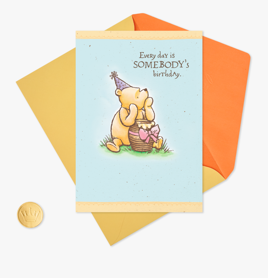 Disney Winnie The Pooh Special Somebody Birthday Card - Birthday Winnie The Pooh, Transparent Clipart