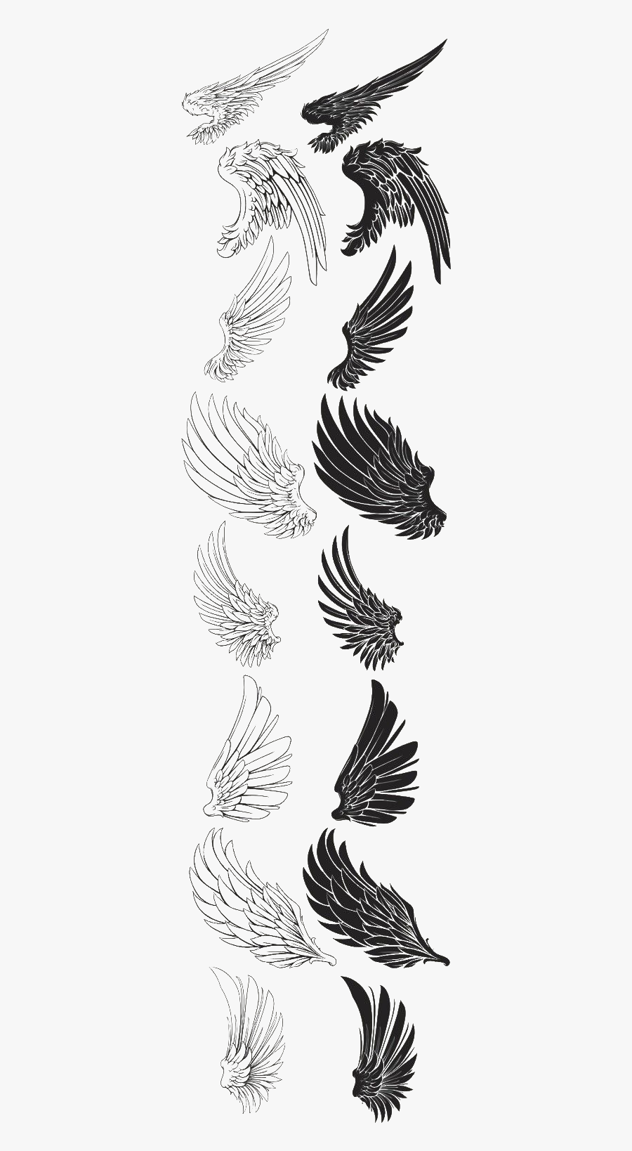 Brush Wings, Transparent Clipart