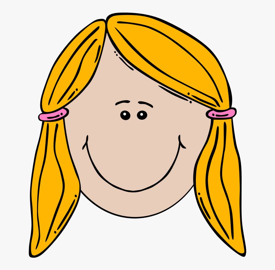 Cartoon Girl Face, Transparent Clipart