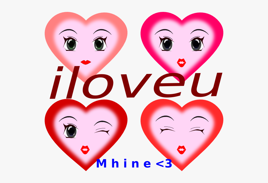 Cartoon Hearts With Faces, Transparent Clipart