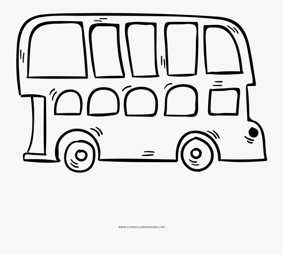 Double Decker Bus Coloring Page - Bus De Londres Para Dibujar, Transparent Clipart