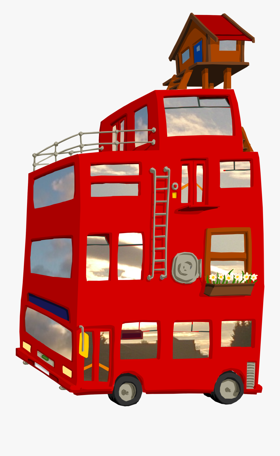 Ben Lapointe Illustrator - 4 Decker Bus, Transparent Clipart