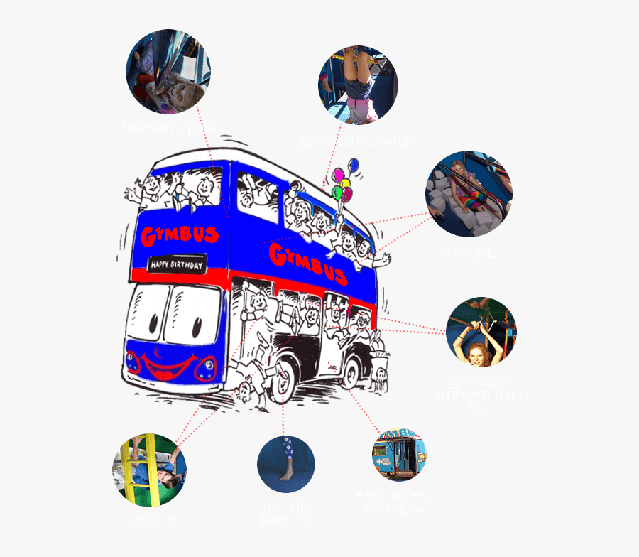 Kids Birthday Party - Gym Bus, Transparent Clipart