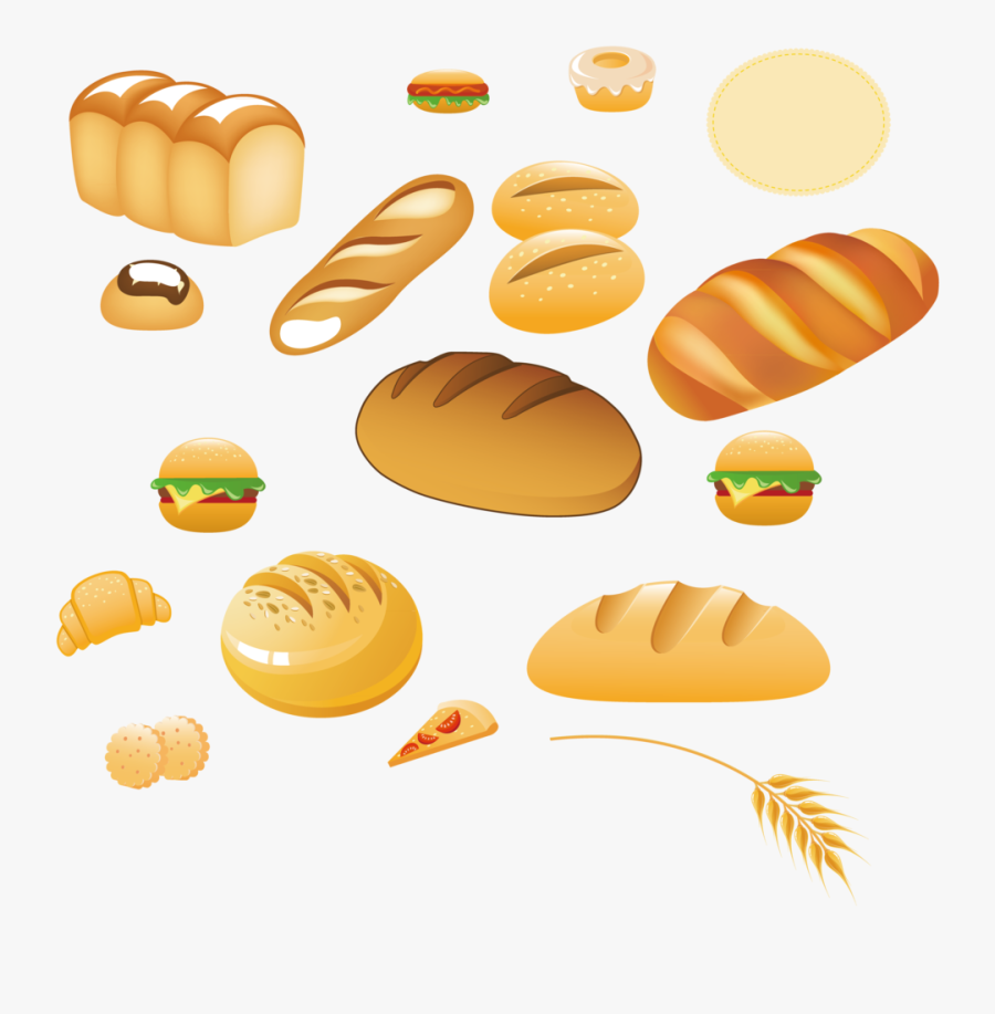 Clipart Bread Hamburger - 卡通 麵包, Transparent Clipart