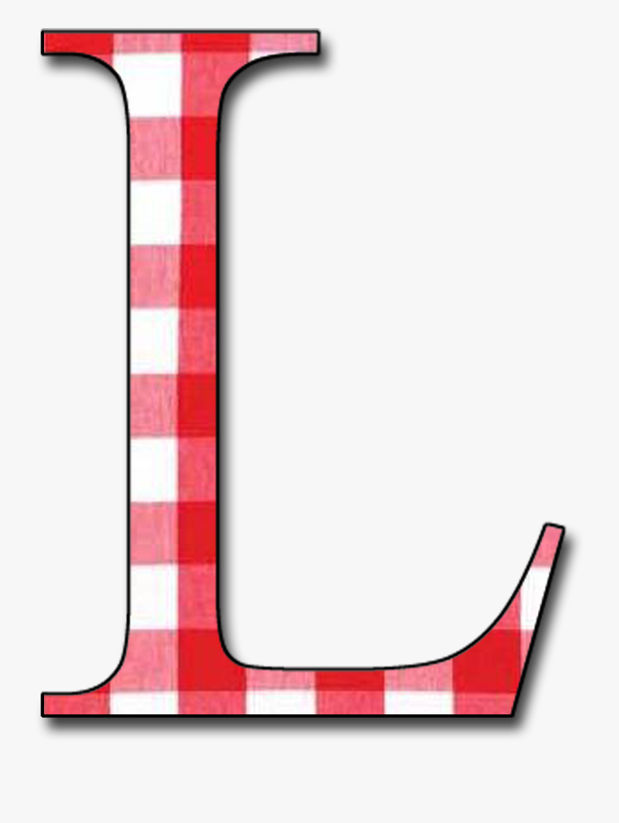 Gingham Red Trim - Letter E Transparent Background, Transparent Clipart