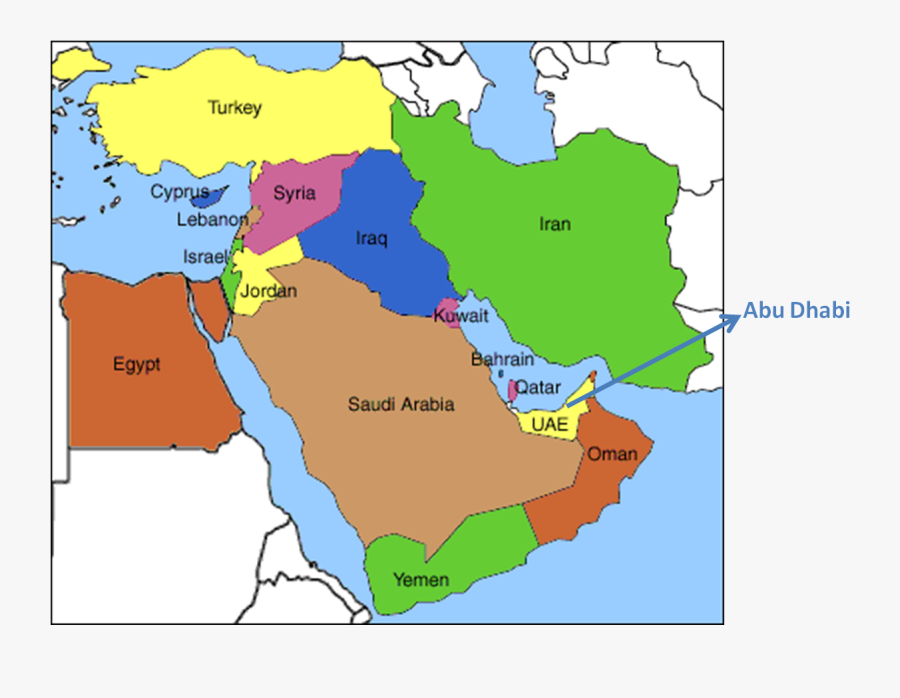Clip Art Political High Detail Quality - Middle East Uae Map, Transparent Clipart