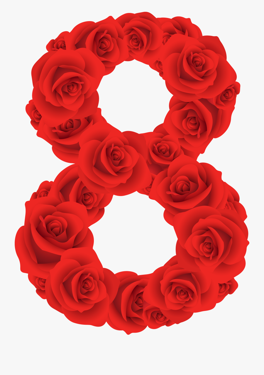 Rose Number Eight Flower, Transparent Clipart