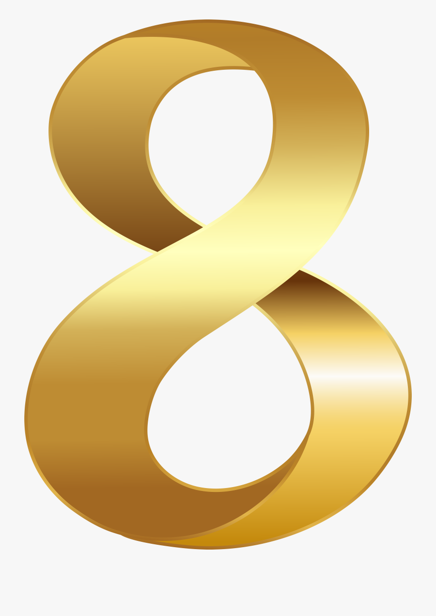 Transparent Eight Clipart - Golden Number Png, Transparent Clipart