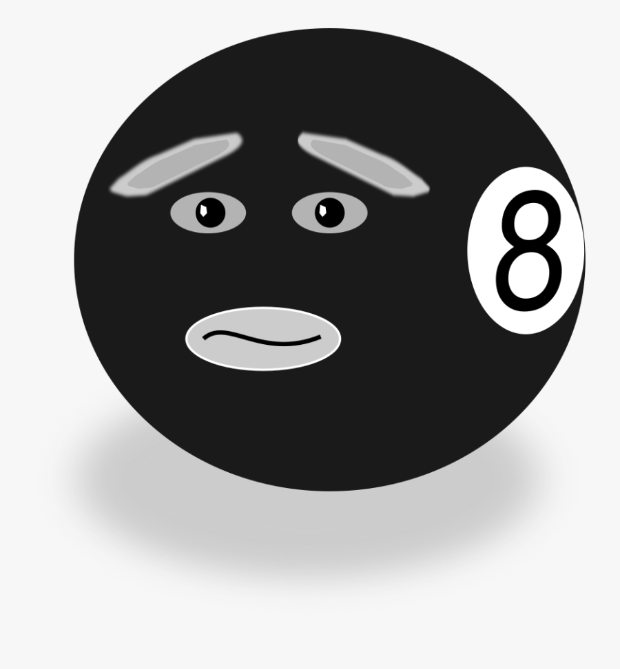 Black Ball With Face, Transparent Clipart