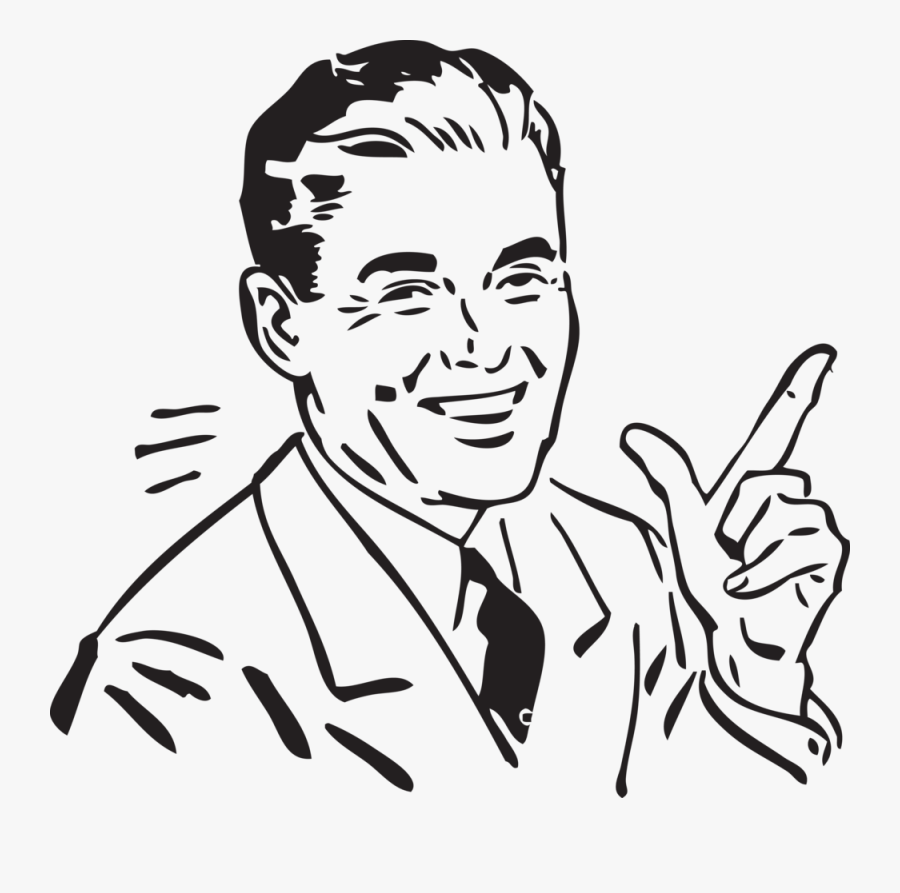 Fingers Clipart Eight - Retro Man Clip Art, Transparent Clipart