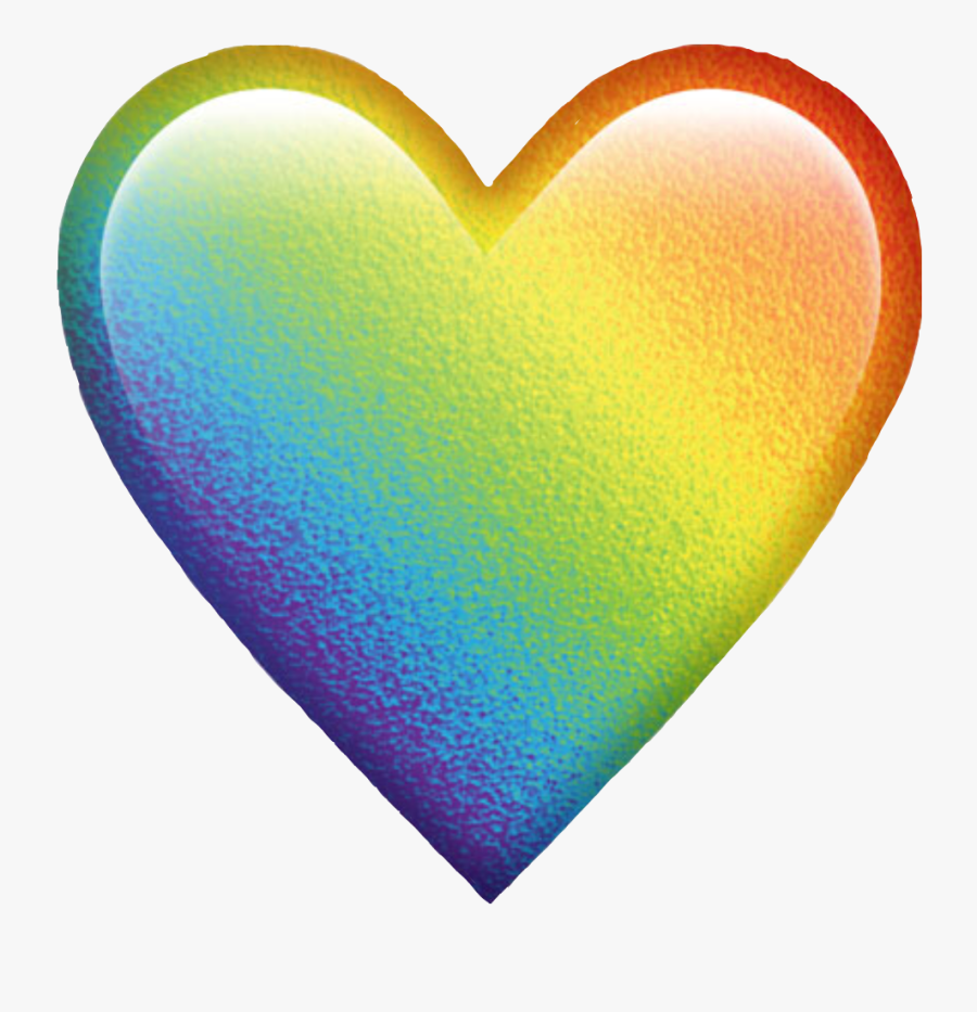 #rainbowheart #rainbow #heart #trend #freetoedit - Rainbow Heart Emoji Transparent, Transparent Clipart