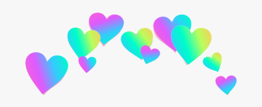 Rainbow Hearts Png - Picsart Heart Crown Png, Transparent Clipart