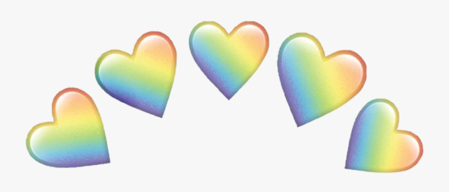 Crown Emoji Png -heart Rainbow Emojis Crown Emoji Hearts - Rainbow Heart Emoji Transparent, Transparent Clipart