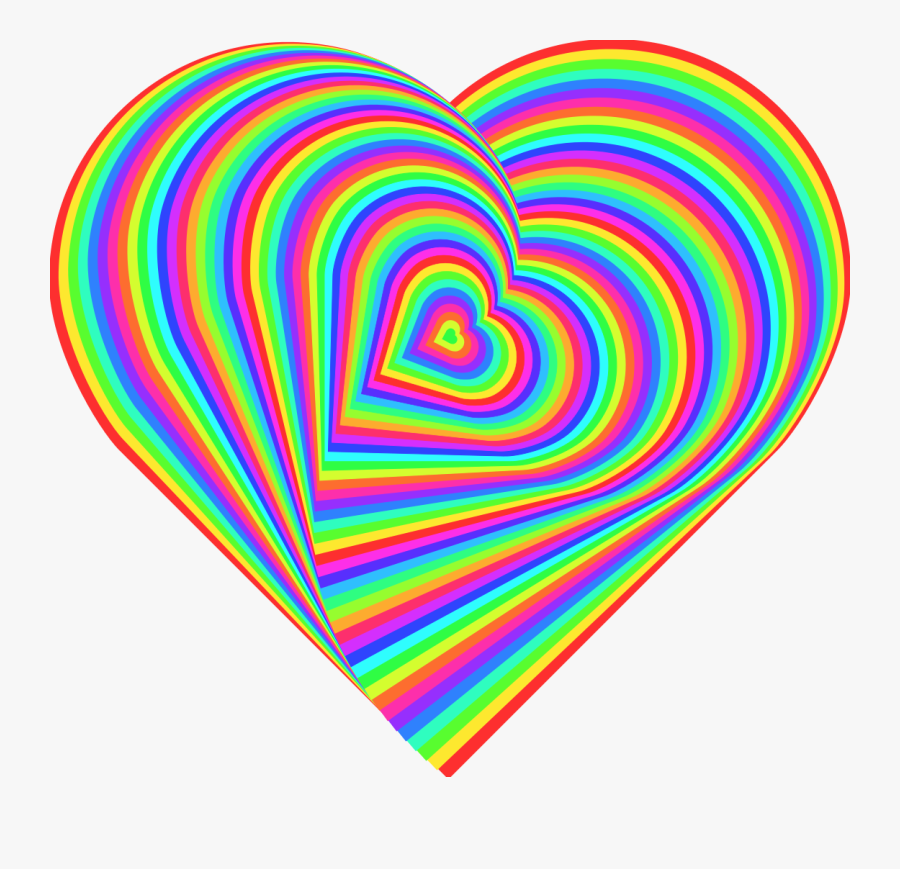 Transparent Rainbow Heart Png - Rainbow Love Heart Clip Art, Transparent Clipart