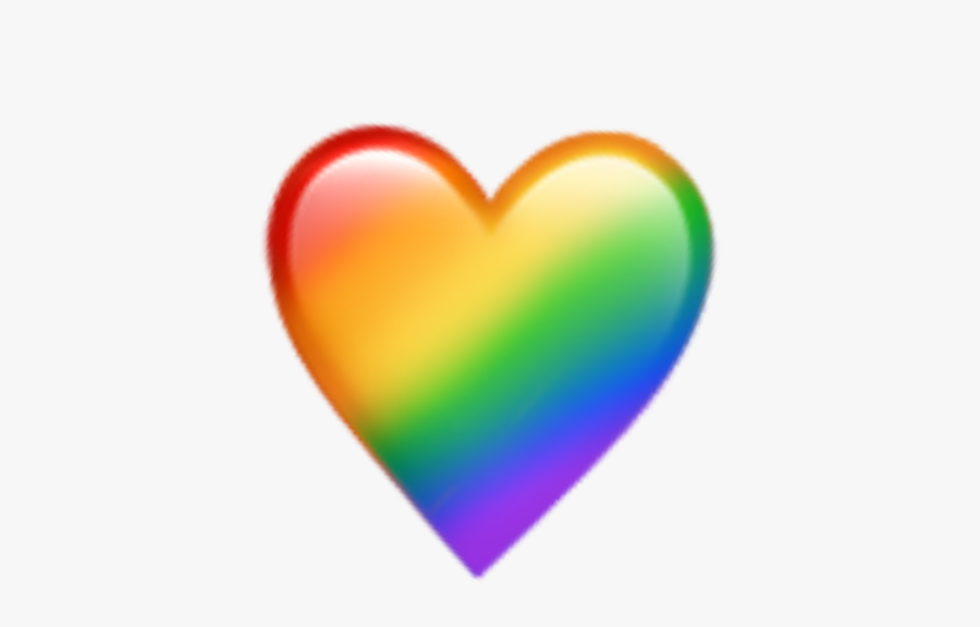 #rainbow #heart #emoji #emojis #aesthetic #tumblr - Rainbow Heart Emoji Png, Transparent Clipart