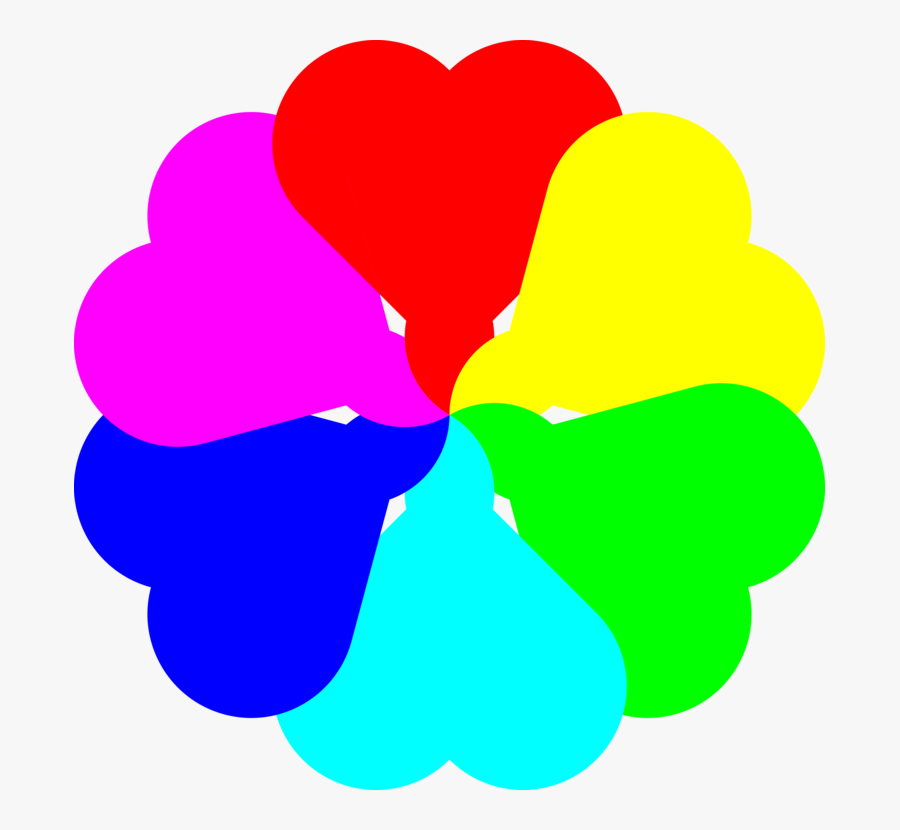 Pink,heart,flower - Colours Clipart, Transparent Clipart