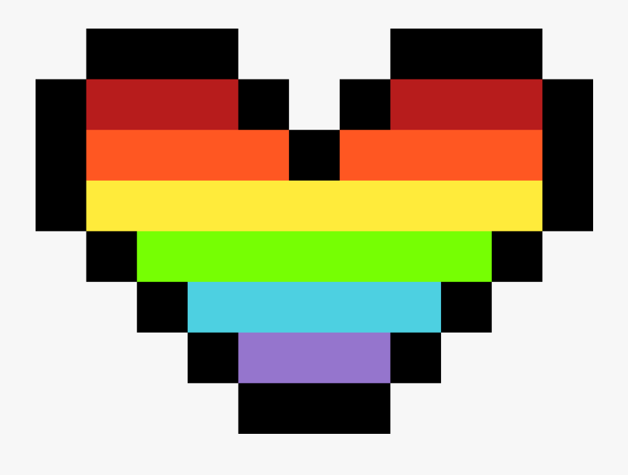 8 Bit Rainbow Heart Png Minecraft Peach Pixel Art Free