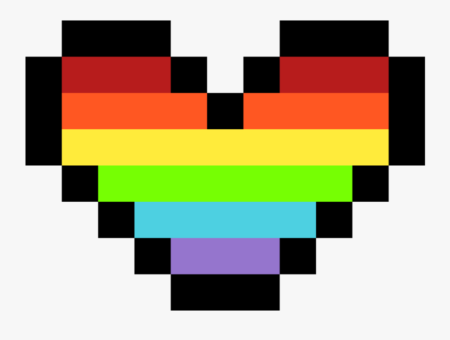 8 Bit Rainbow Heart Png - Minecraft Peach Pixel Art, Transparent Clipart