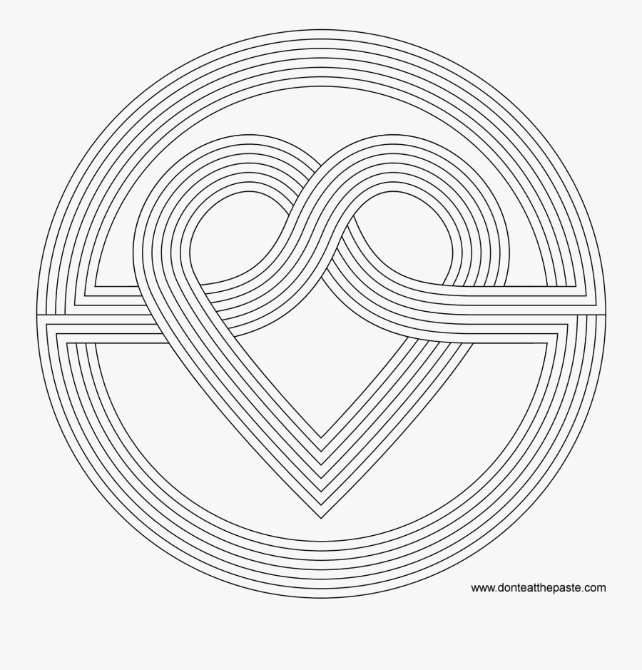 7 Pics Of Rainbow Mandala Coloring Pages - Simple Heart Mandala Coloring Pages, Transparent Clipart