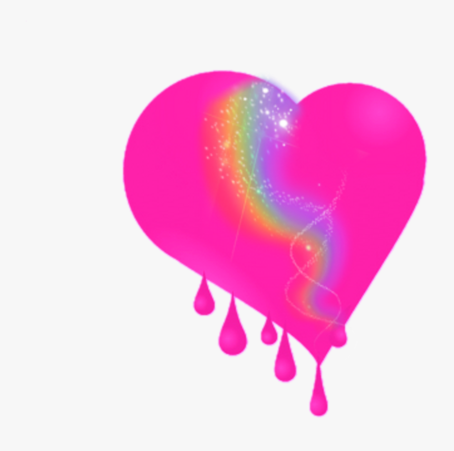 Remix Bleedingheart Rainbow Pink Heart Glitter Sparkle - Heart, Transparent Clipart