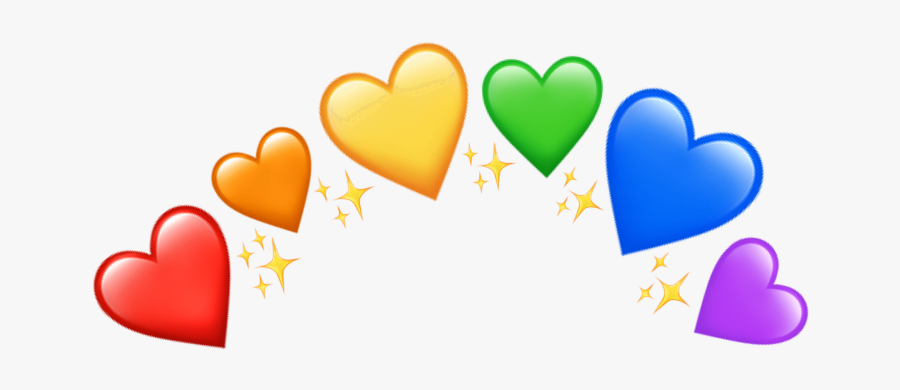 #crown #heartcrown #pride #rainbow #rainbowheart #glitter - Rainbow Heart Crown Png, Transparent Clipart